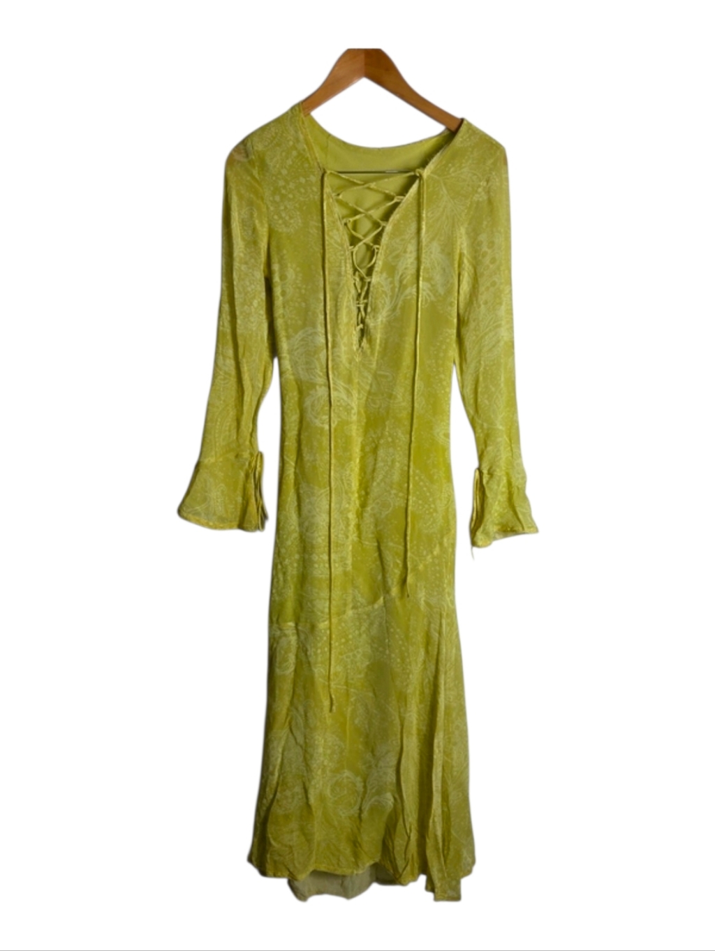 H&M Lemon Lace-Up Floral Maxi Dress